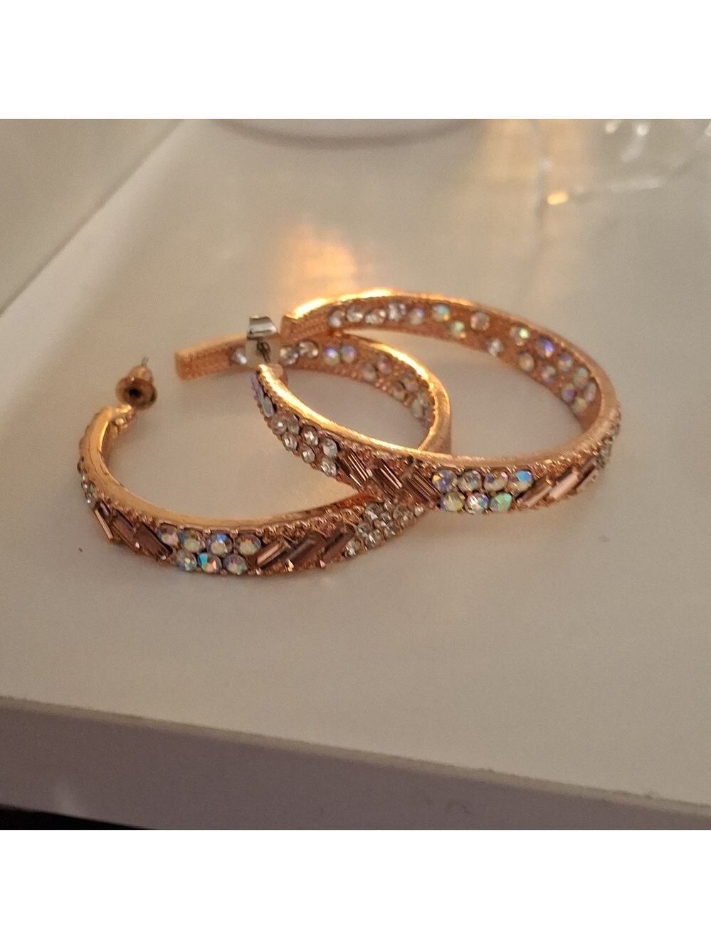 Elegant Gold and Rose Gold Hoop Earrings